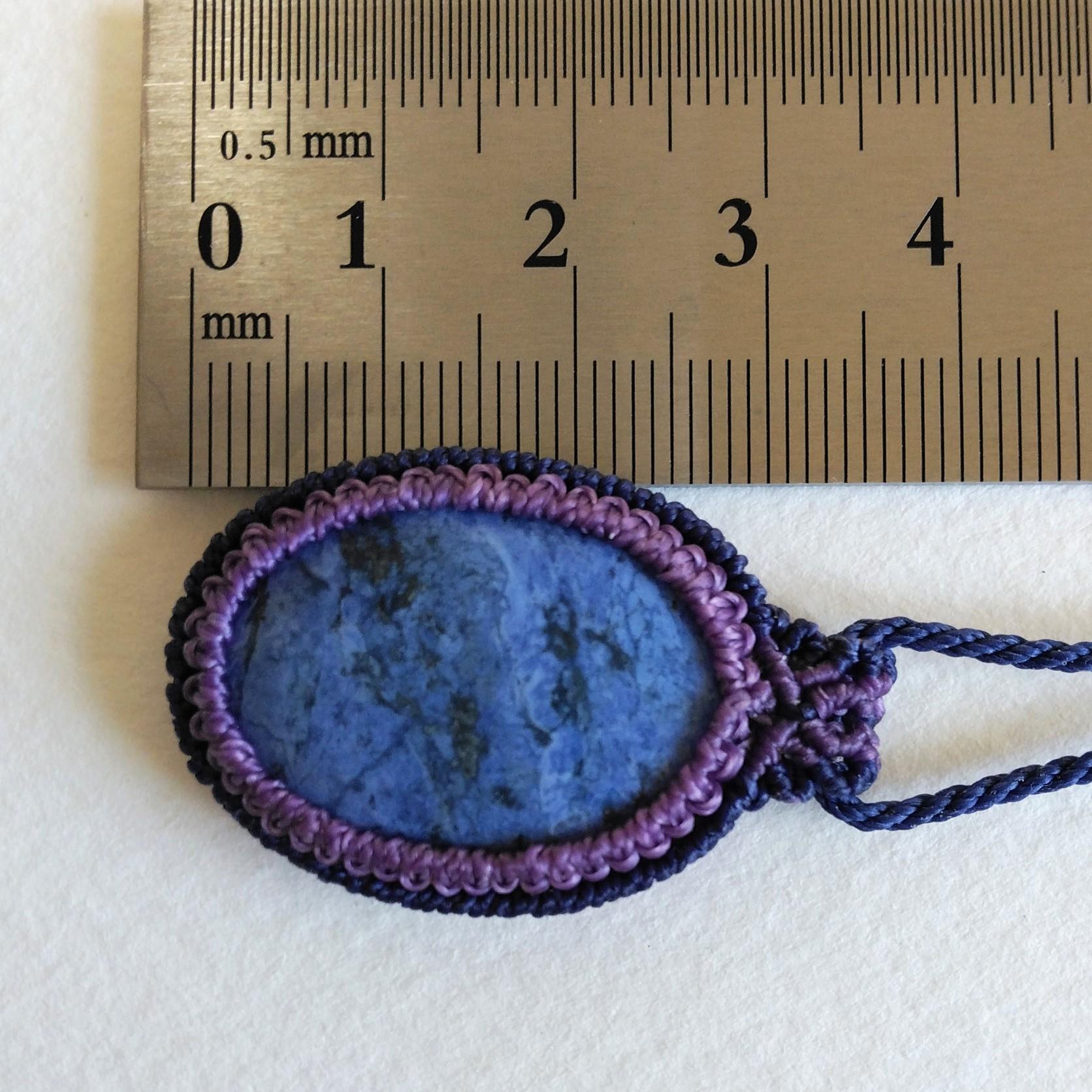 天然石ペンダント　デュモルチェライト　マクラメ編み　MP39 | 5枚目