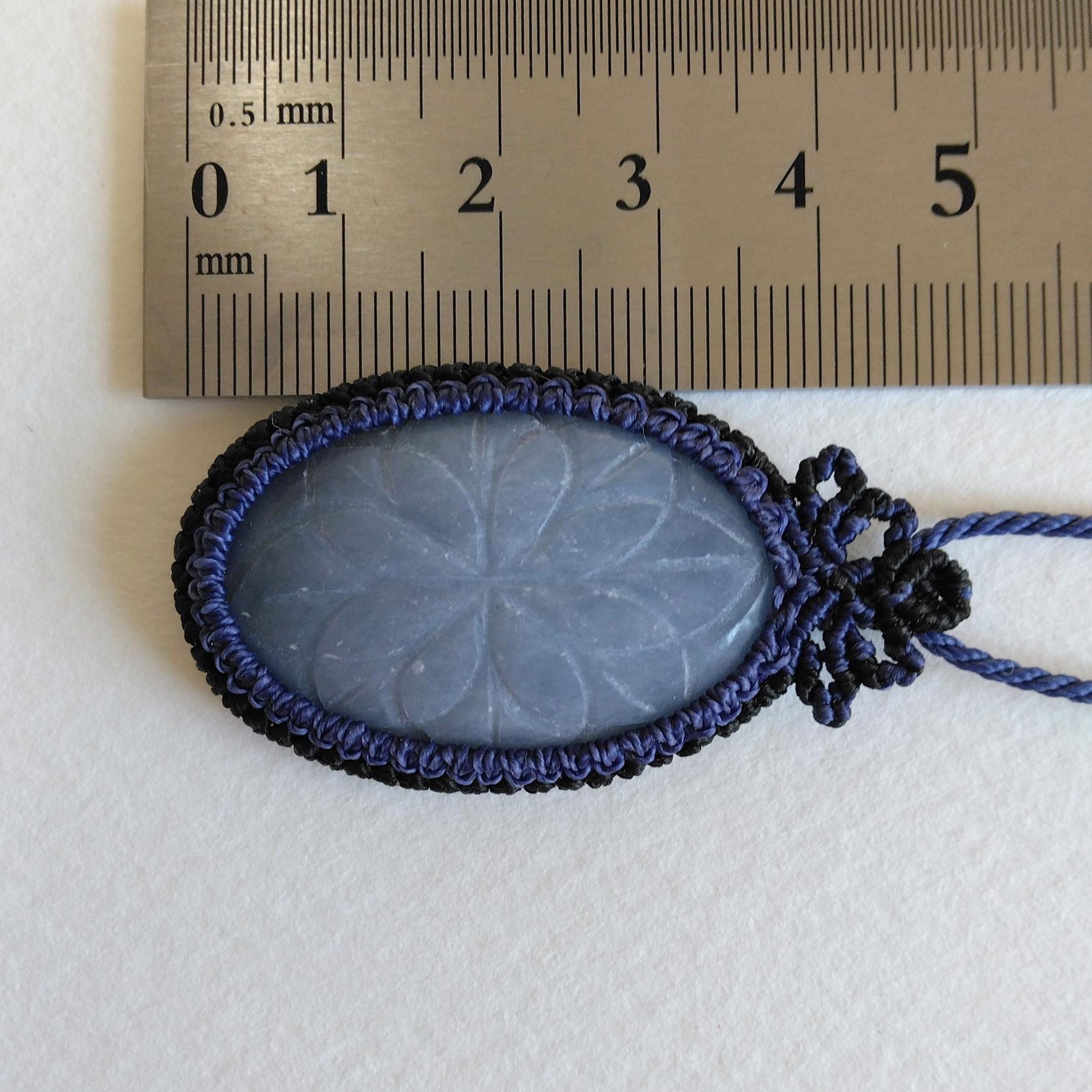 天然石ペンダント　エンジェライト　マクラメ編み　MP40 | 5枚目