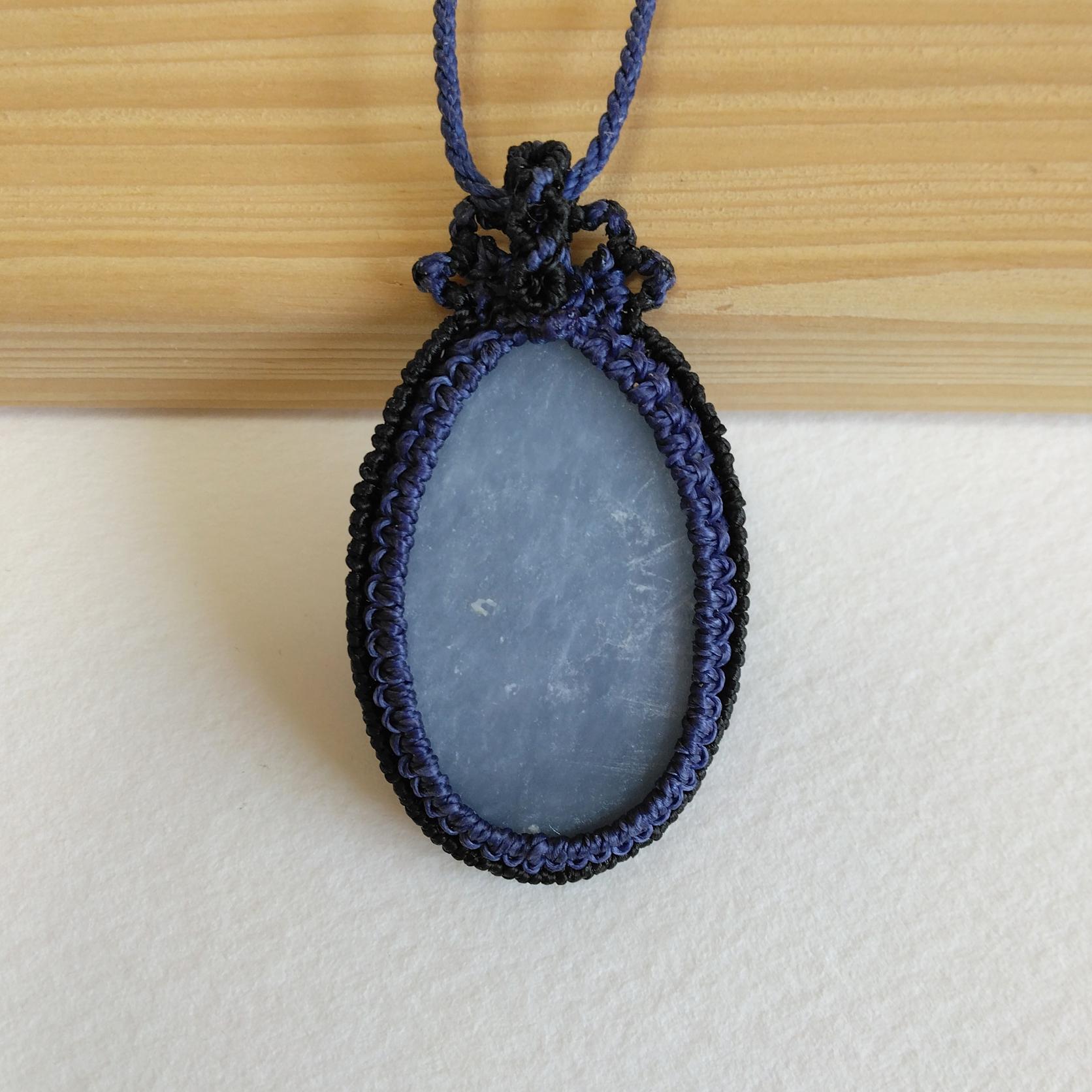 天然石ペンダント　エンジェライト　マクラメ編み　MP40 | 6枚目