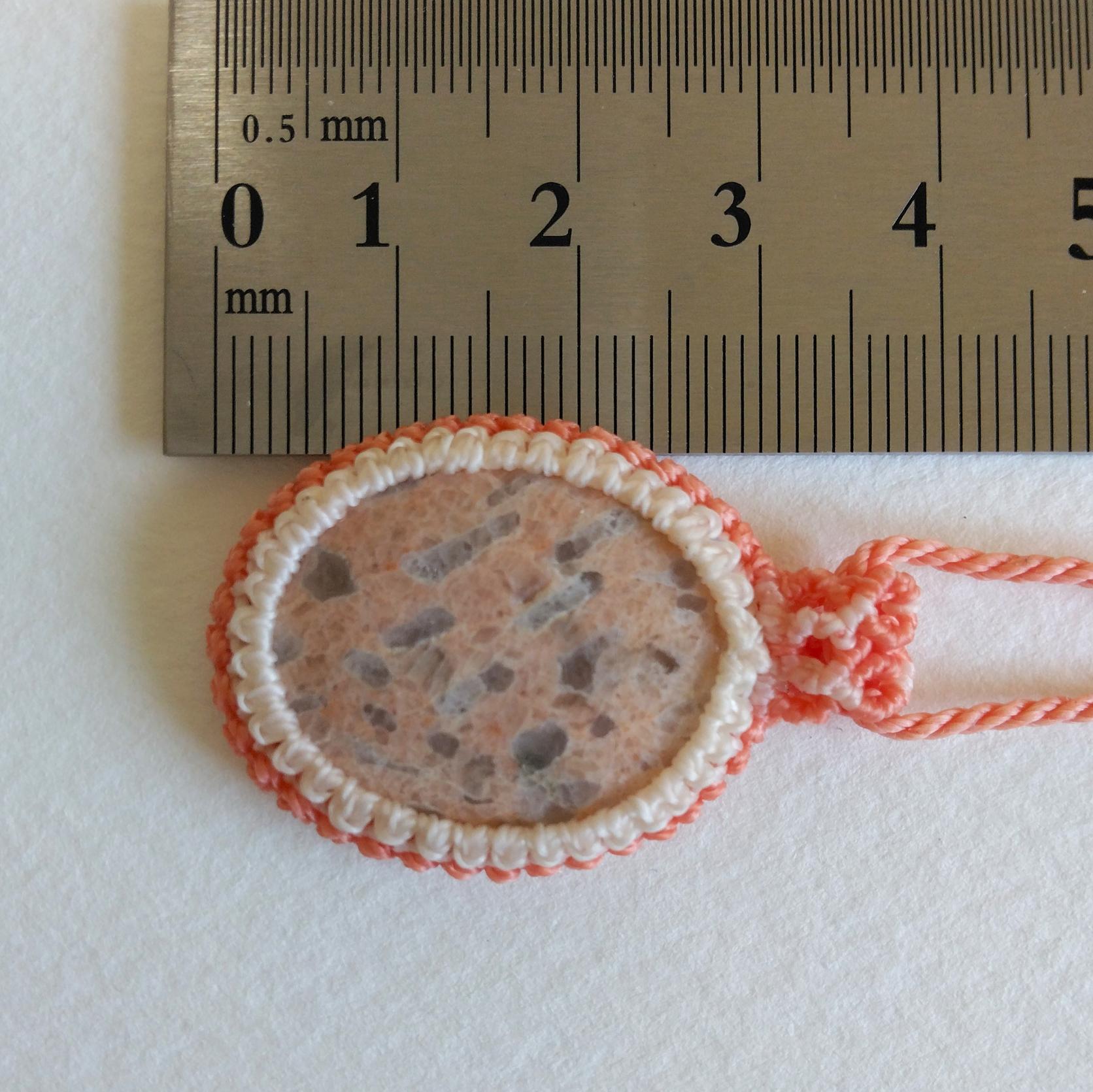 天然石ペンダント　グラフィックグラナイト　マクラメ編み　MP41 | 5枚目