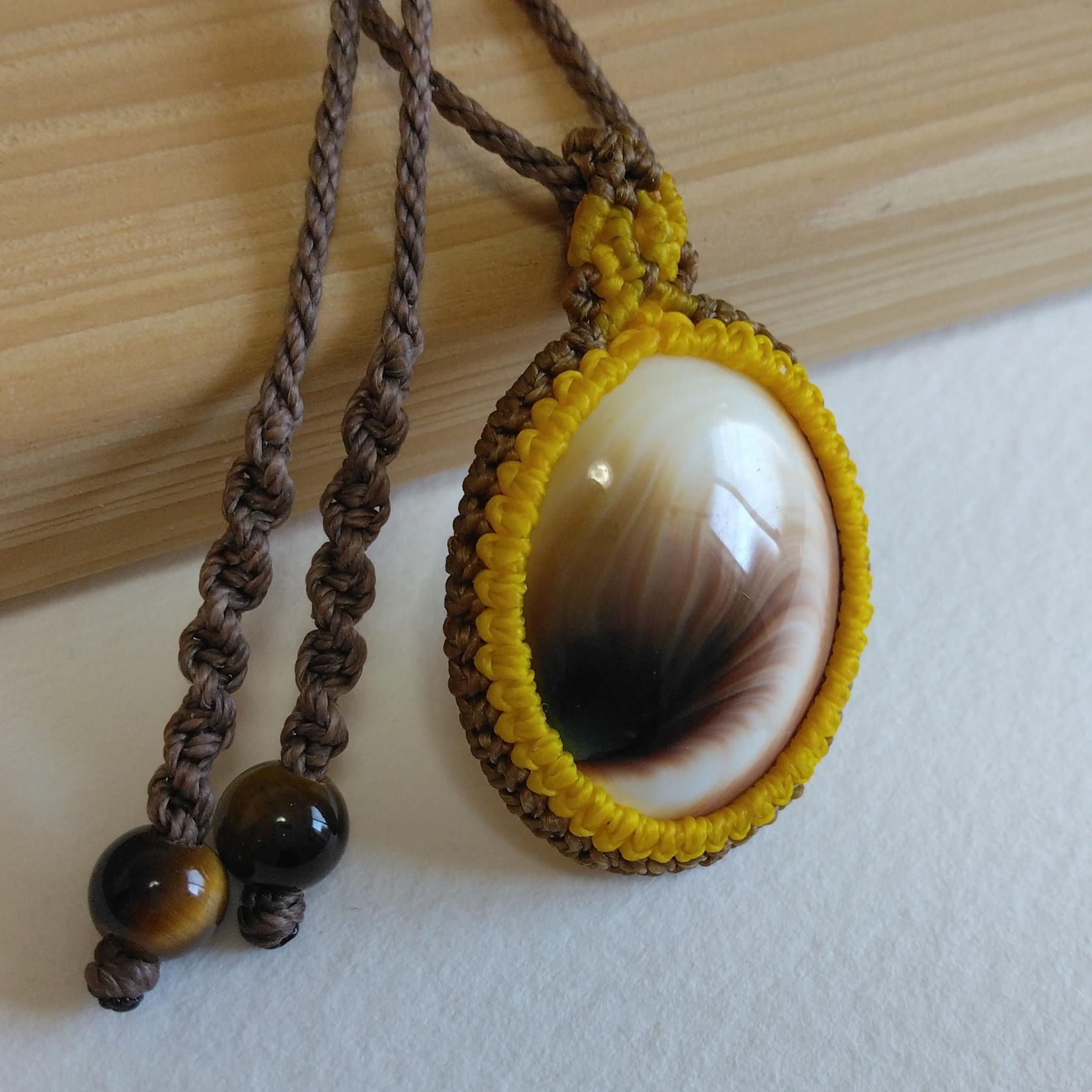 天然石ペンダント　シヴァアイ　マクラメ編み　MP43 | 2枚目