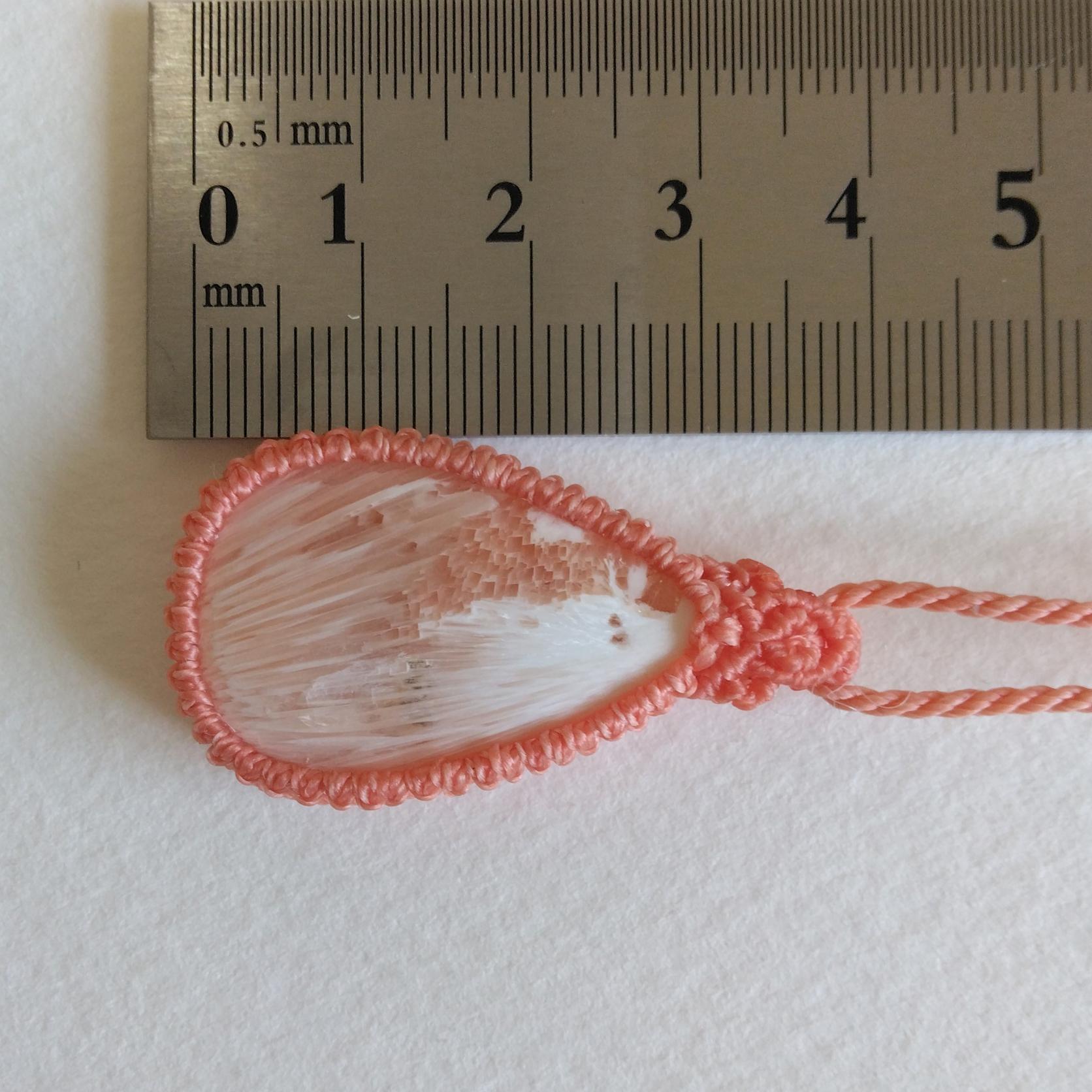 天然石ペンダント　スコレサイト　マクラメ編み　MP44 | 5枚目