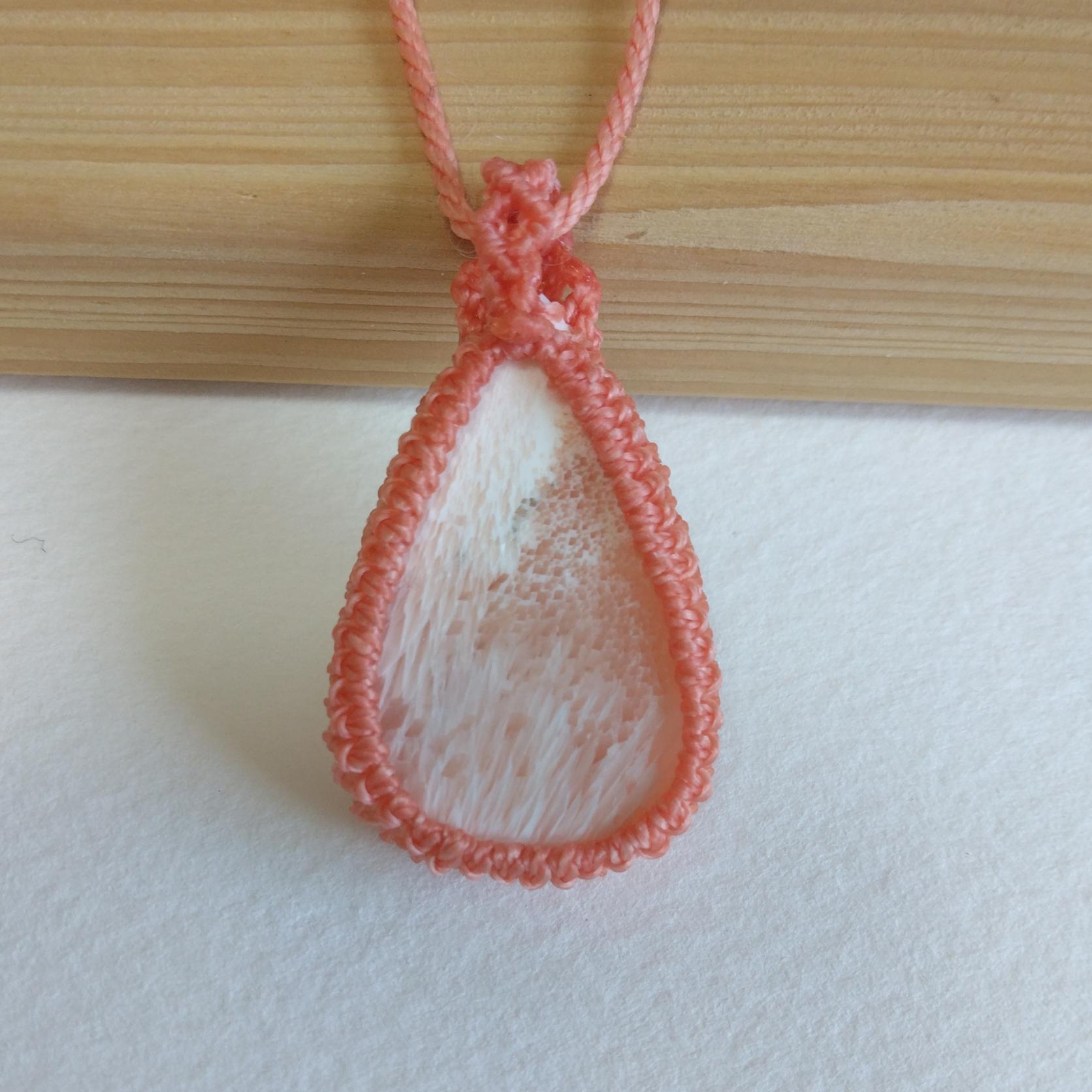 天然石ペンダント　スコレサイト　マクラメ編み　MP44 | 6枚目