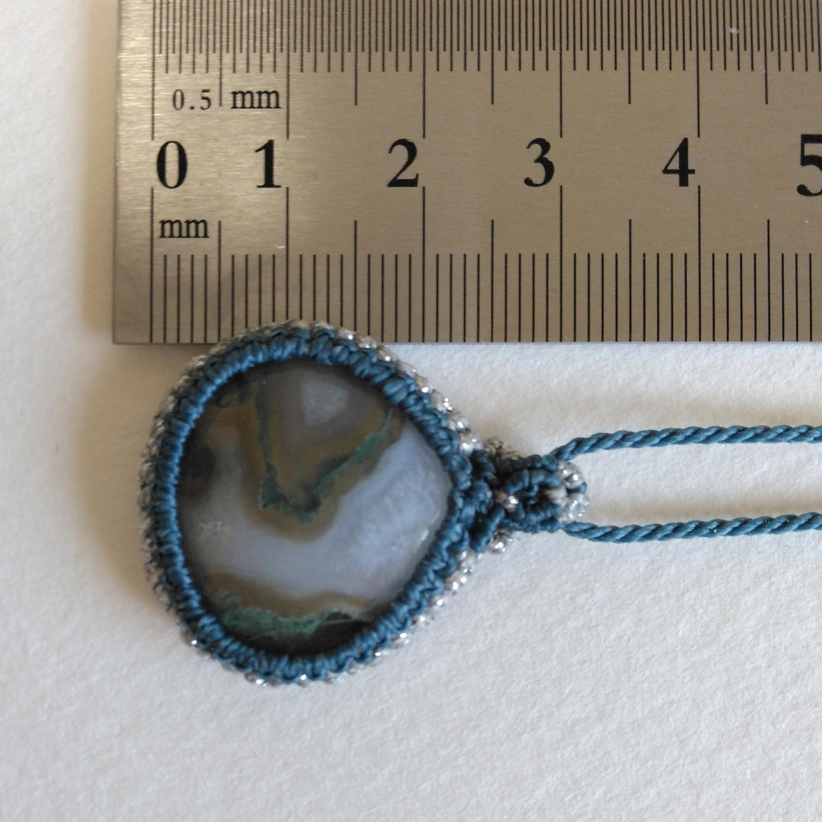 天然石ペンダント　モスアゲート　マクラメ編み　MP45 | 5枚目