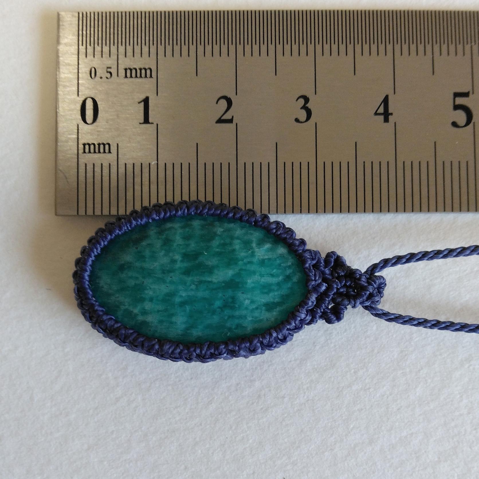 天然石ペンダント　アマゾナイト　マクラメ編み　MP46 | 5枚目