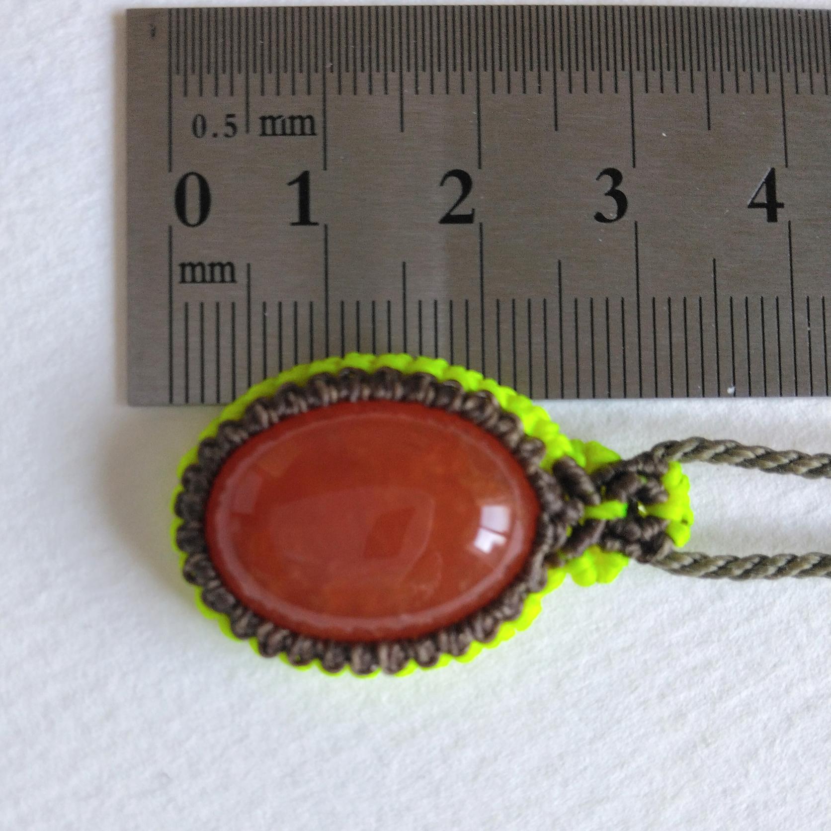 天然石ペンダント　カーネリアン　マクラメ編み　MP47 | 6枚目