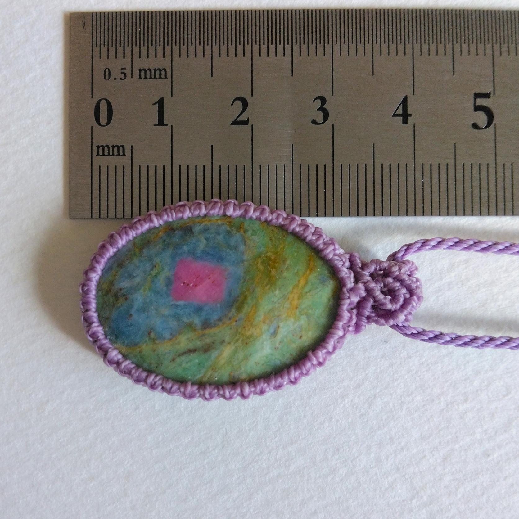 天然石ペンダント　ルビーインフックサイト　マクラメ編み　MP59 | 5枚目