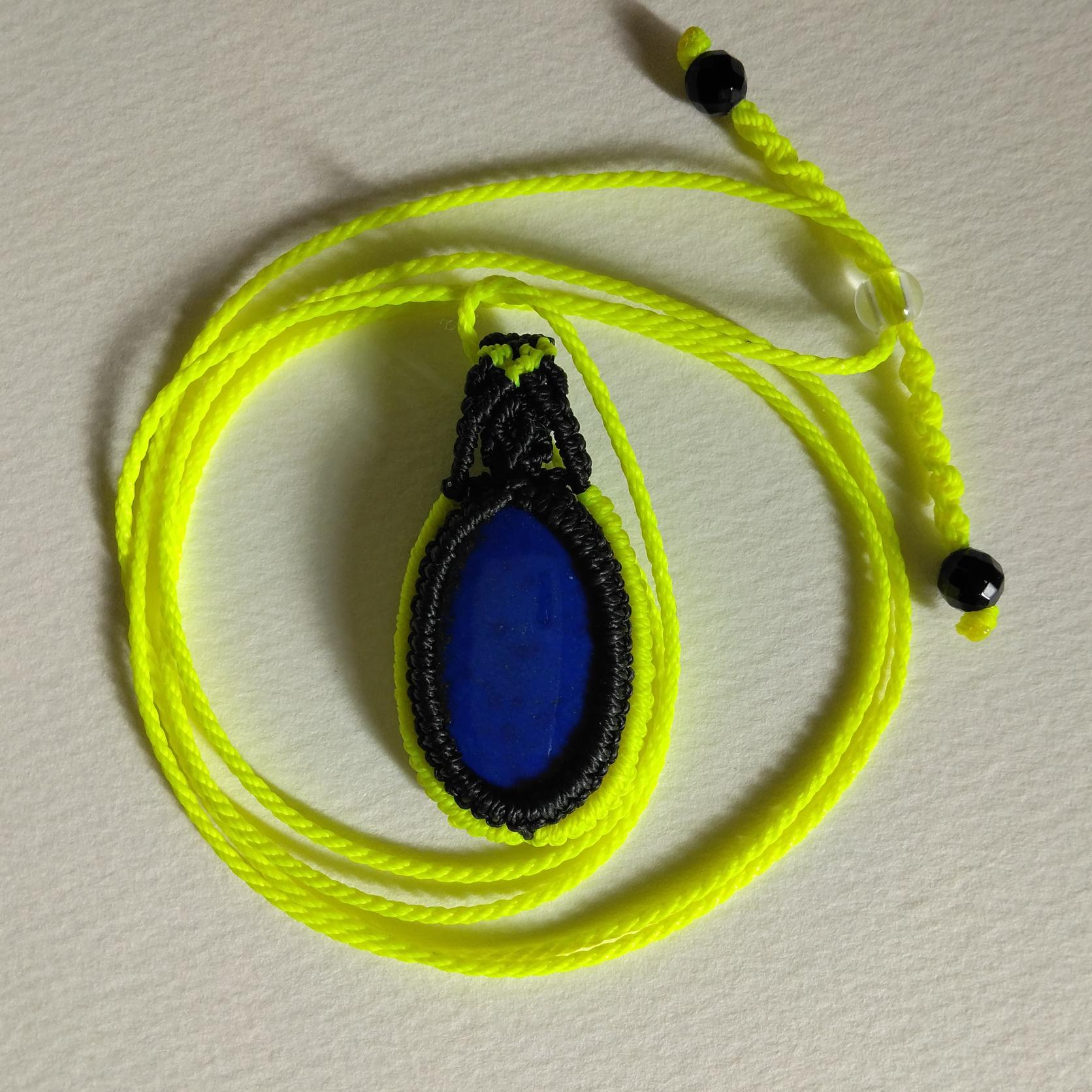 天然石ペンダント　ラピスラズリ　マクラメ編み　MP62 | 4枚目