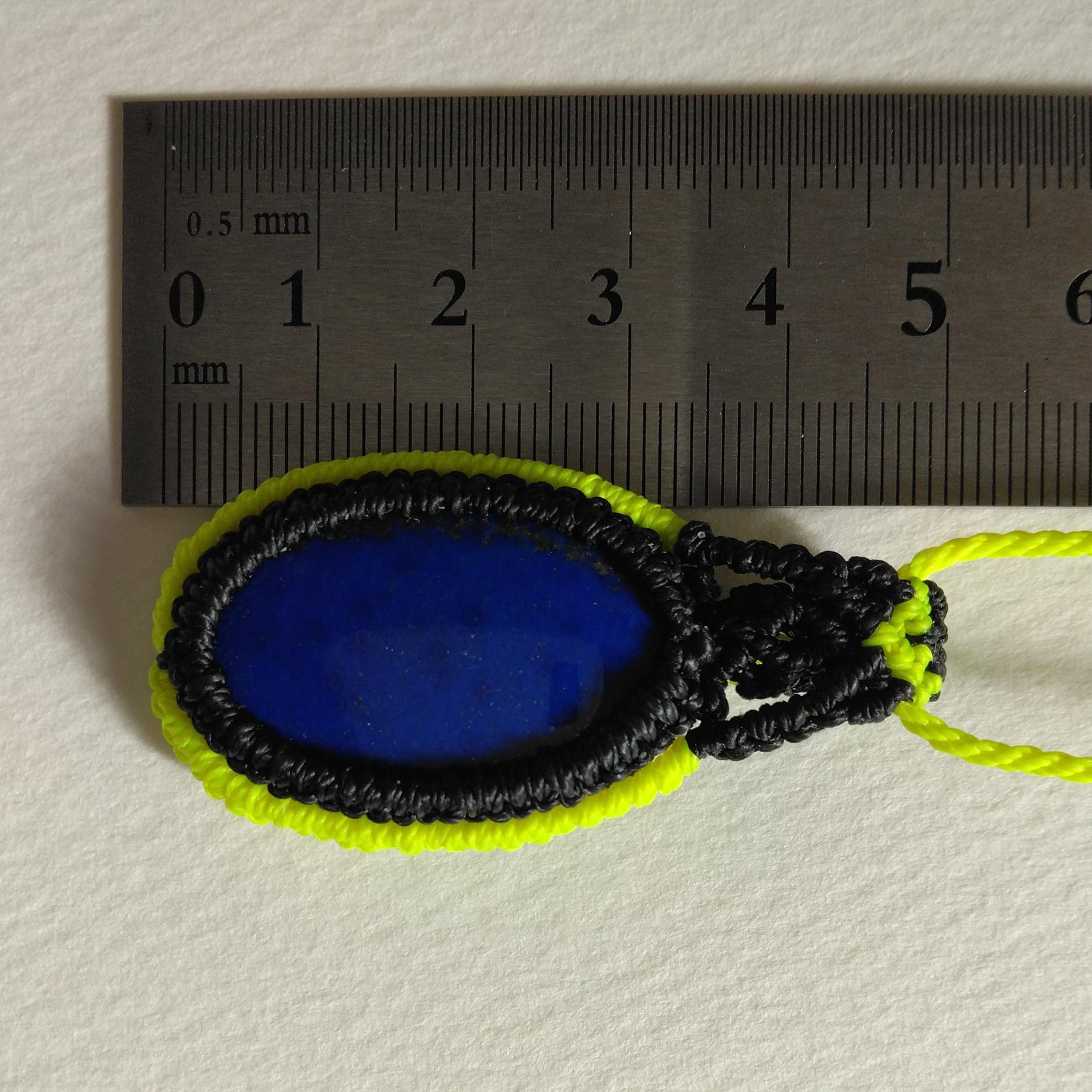 天然石ペンダント　ラピスラズリ　マクラメ編み　MP62 | 5枚目