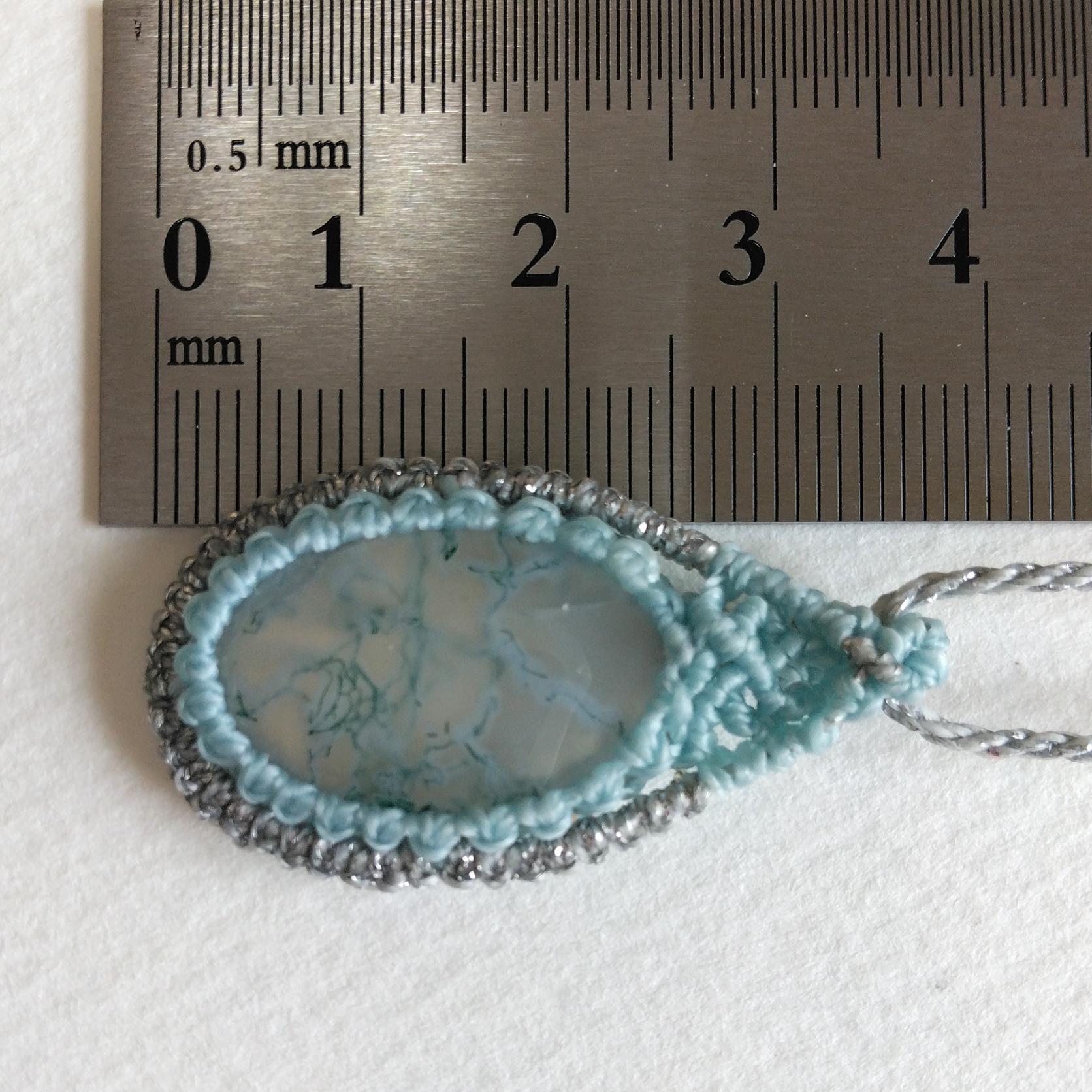 天然石ペンダント　モスアゲート　マクラメ編み　MP67 | 5枚目