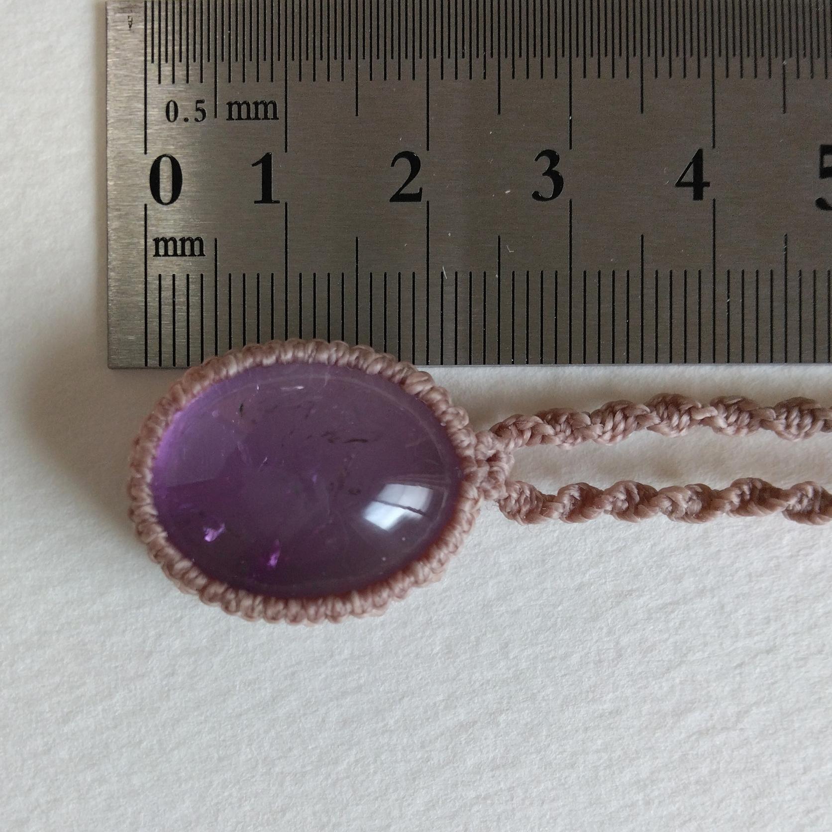 天然石ネックレス　アメジスト　マクラメ編み　MN4 | 6枚目