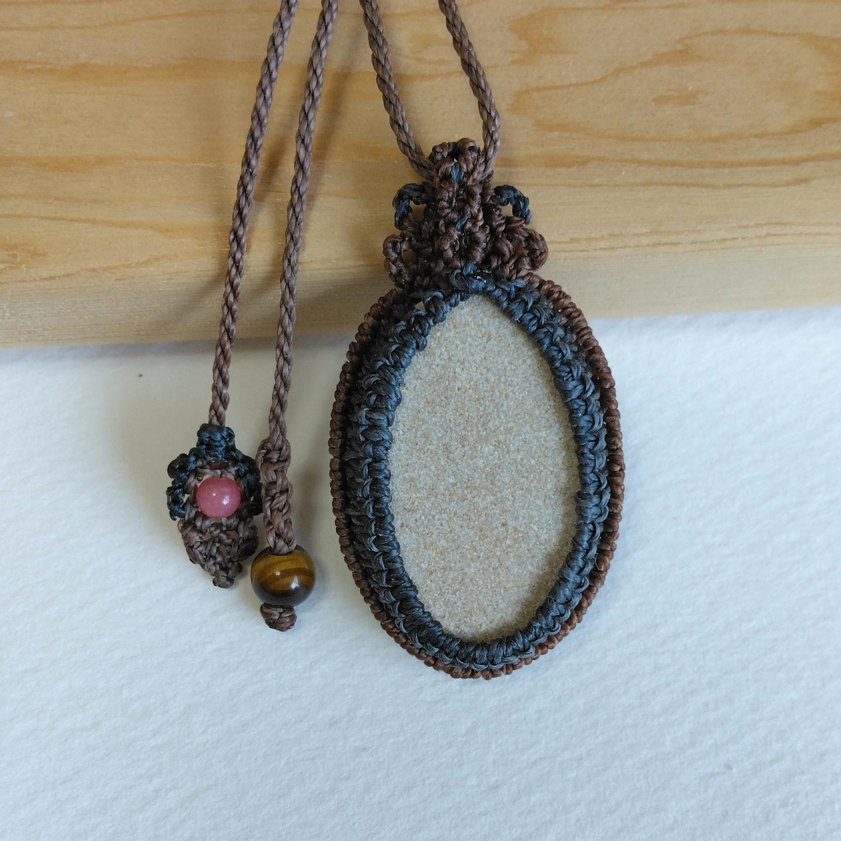 天然石ペンダント　ジャーマンデンドライト　マクラメ編み　MP74 | 6枚目