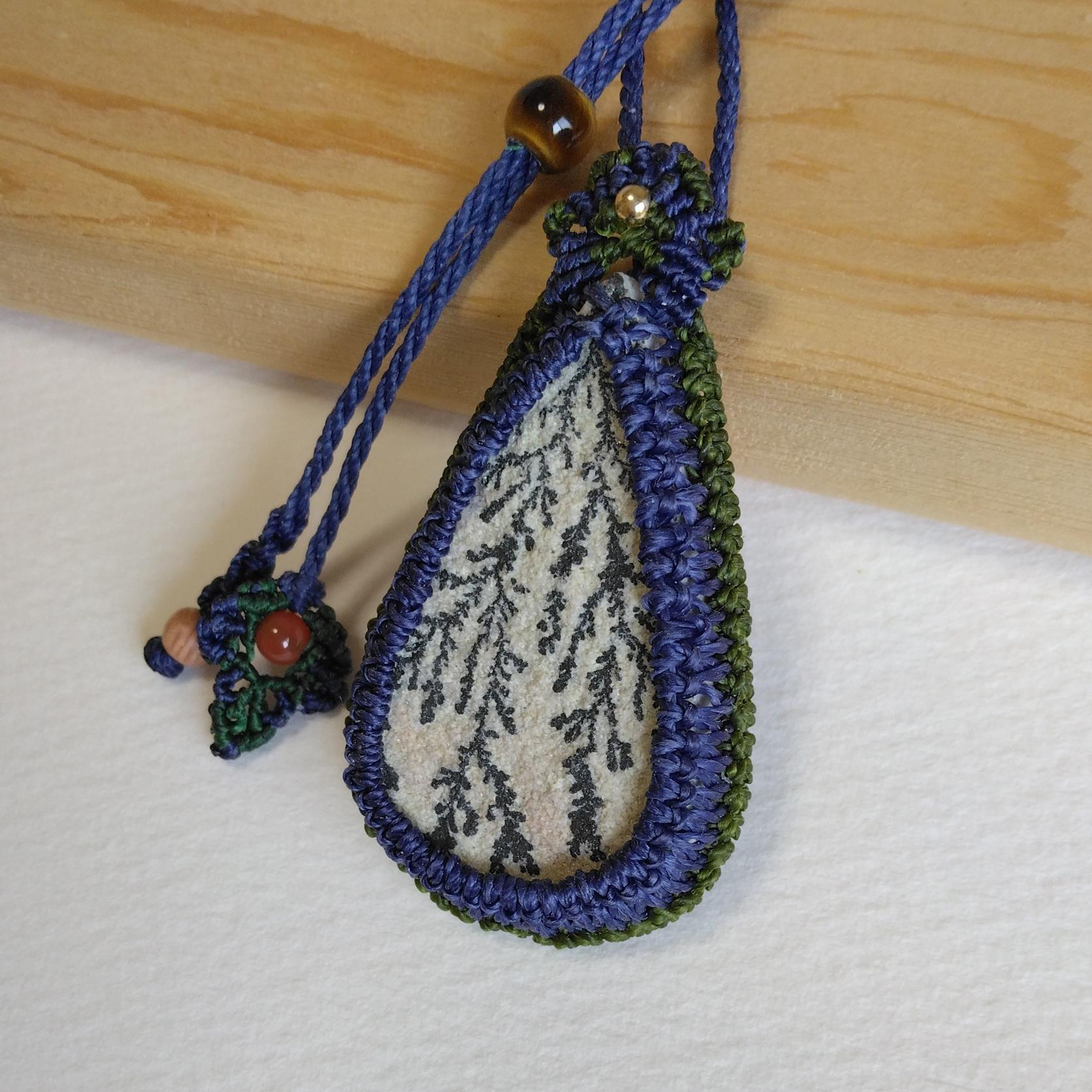 天然石ペンダント　ジャーマンデンドライト　マクラメ編み　MP75 | 3枚目