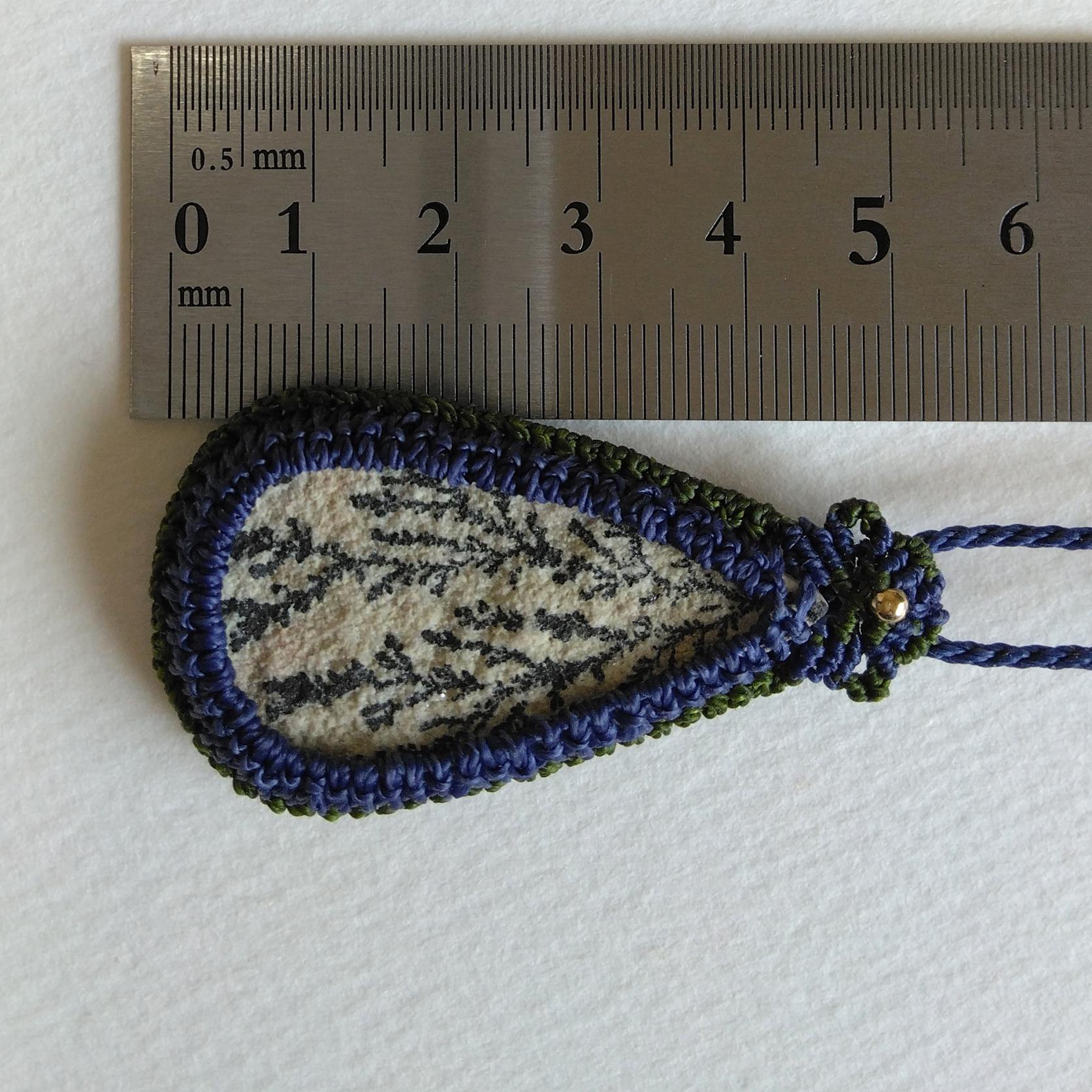 天然石ペンダント　ジャーマンデンドライト　マクラメ編み　MP75 | 5枚目