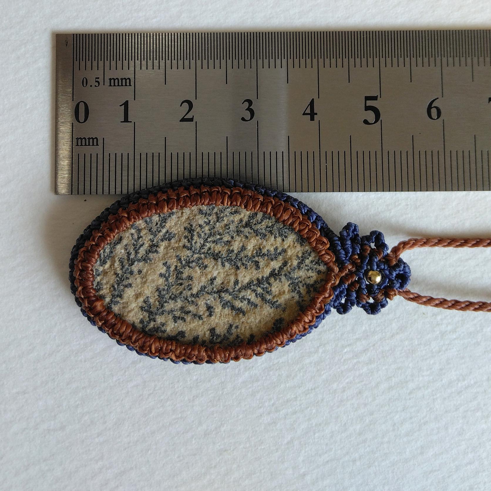 天然石ペンダント　ジャーマンデンドライト　マクラメ編み　MP76 | 5枚目