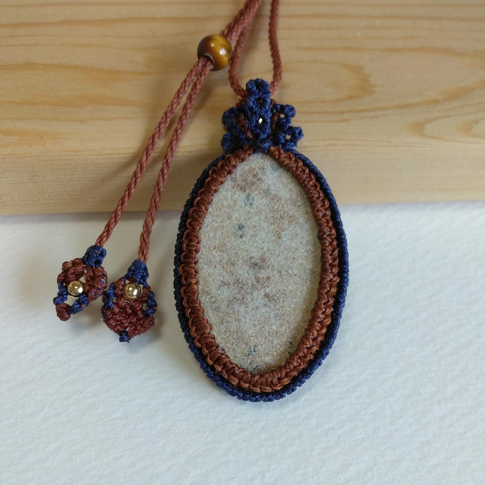 天然石ペンダント　ジャーマンデンドライト　マクラメ編み　MP76 | 6枚目