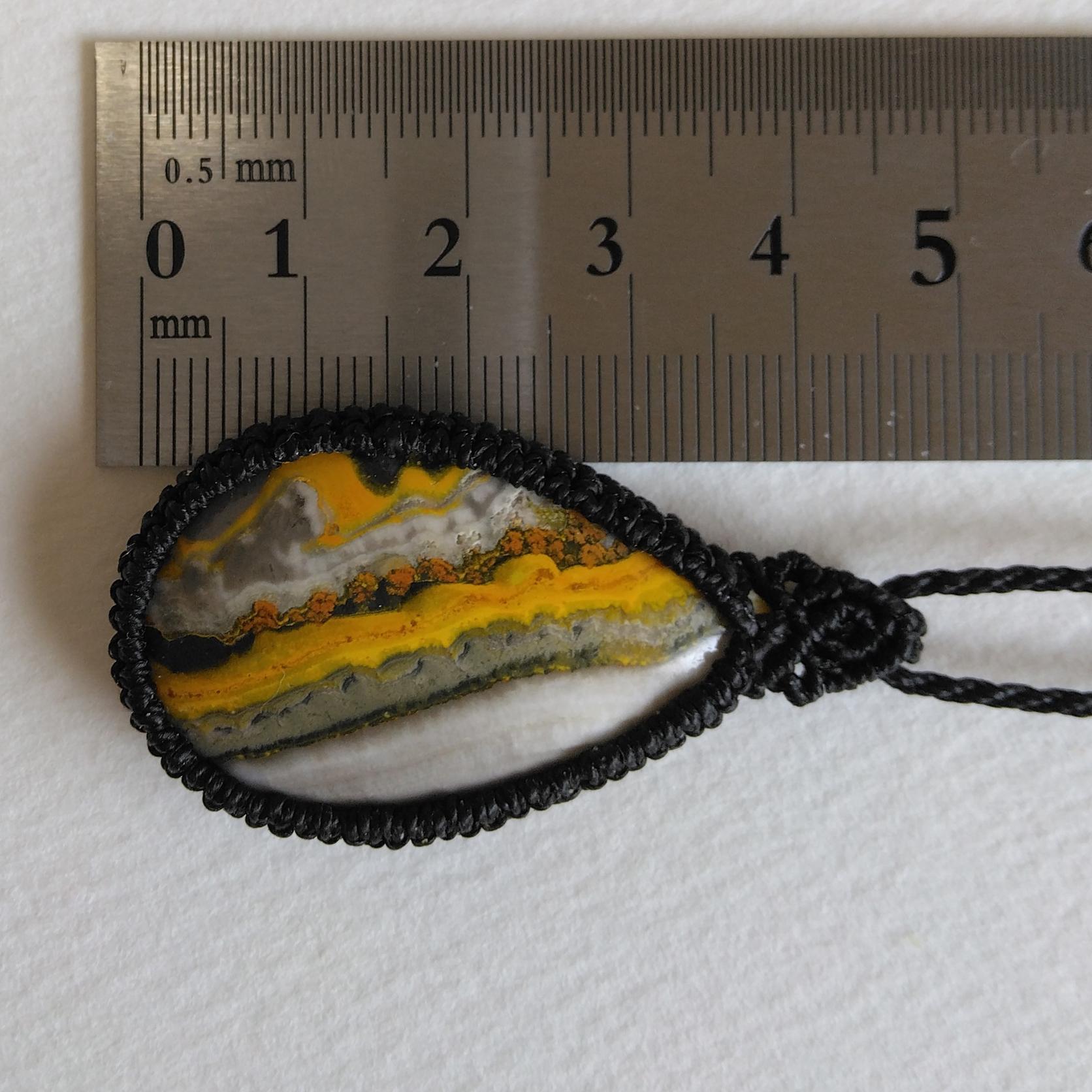 天然石ペンダント　バンブルビージャスパー　マクラメ編み　MP79 | 5枚目