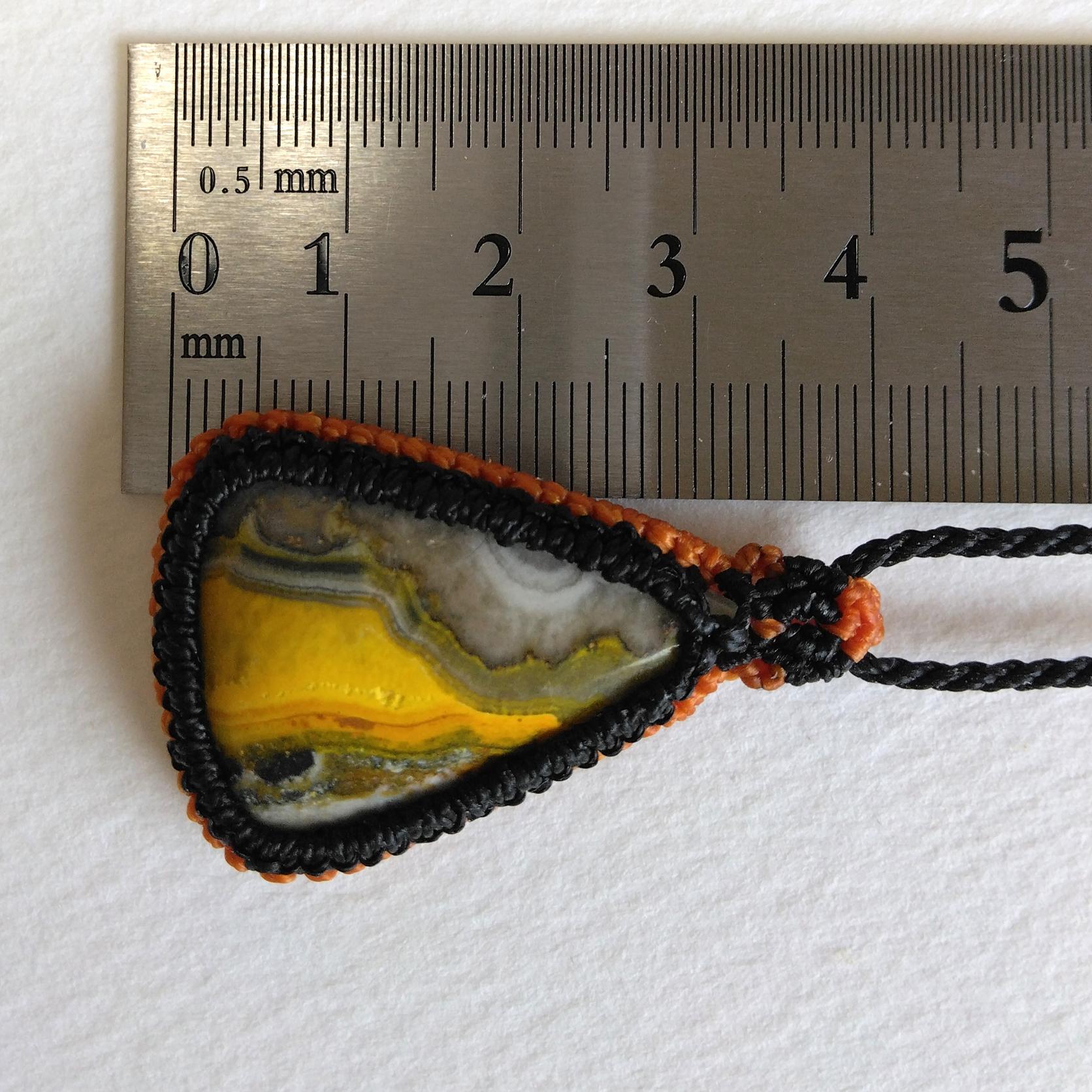 天然石ペンダント　バンブルビージャスパー　マクラメ編み　MP80 | 5枚目