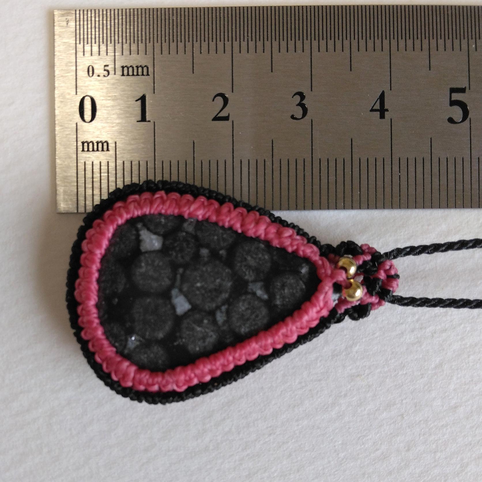 天然石ペンダント　フォッシルコーラル　マクラメ編み　MP81 | 5枚目