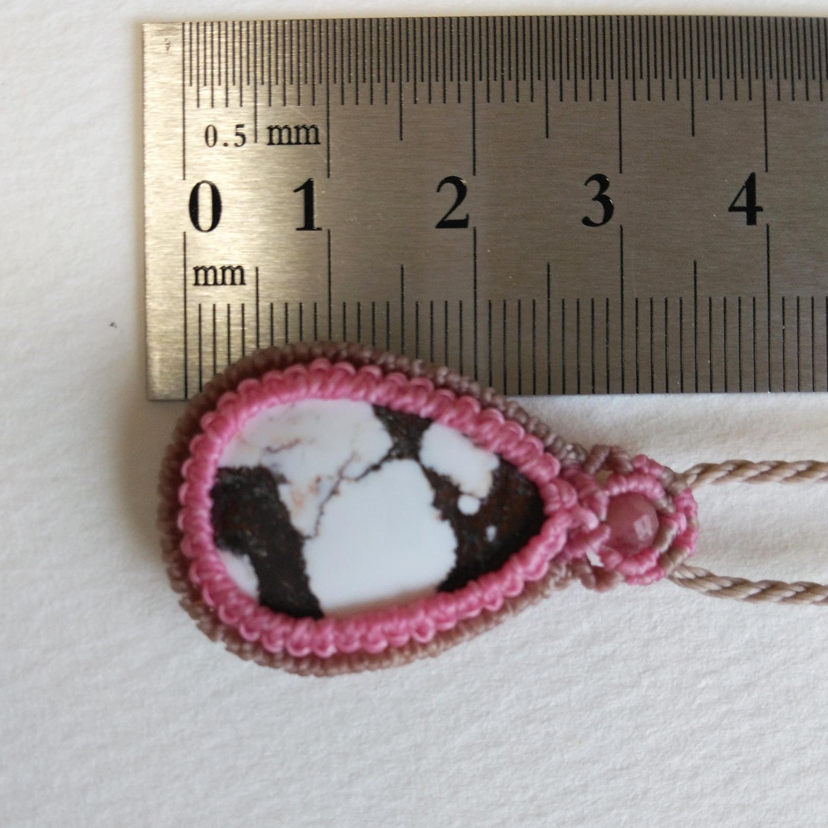 天然石ペンダント　ホワイトホース　マクラメ編み　MP88 | 5枚目