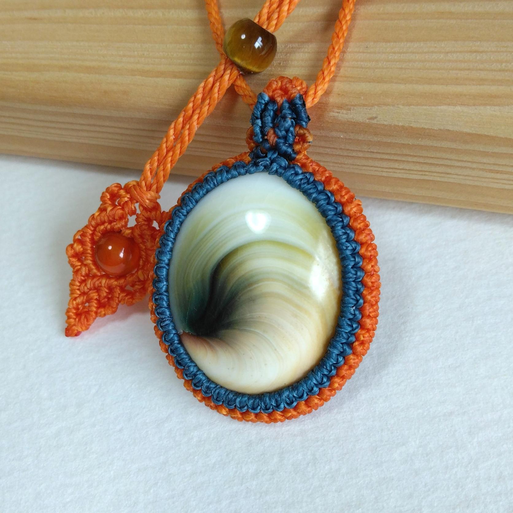 天然石ペンダント　シヴァアイ　マクラメ編み　MP16 | 2枚目