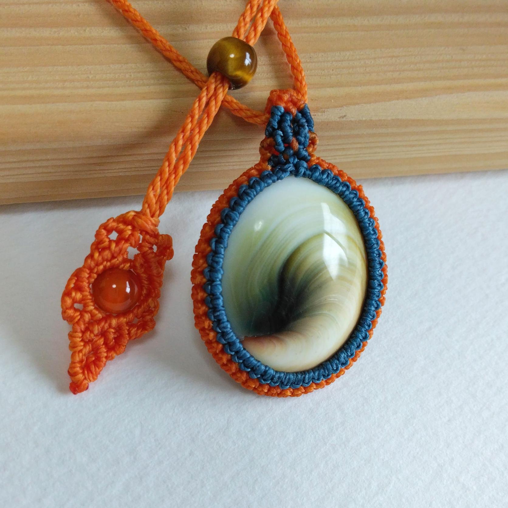 天然石ペンダント　シヴァアイ　マクラメ編み　MP16 | 3枚目