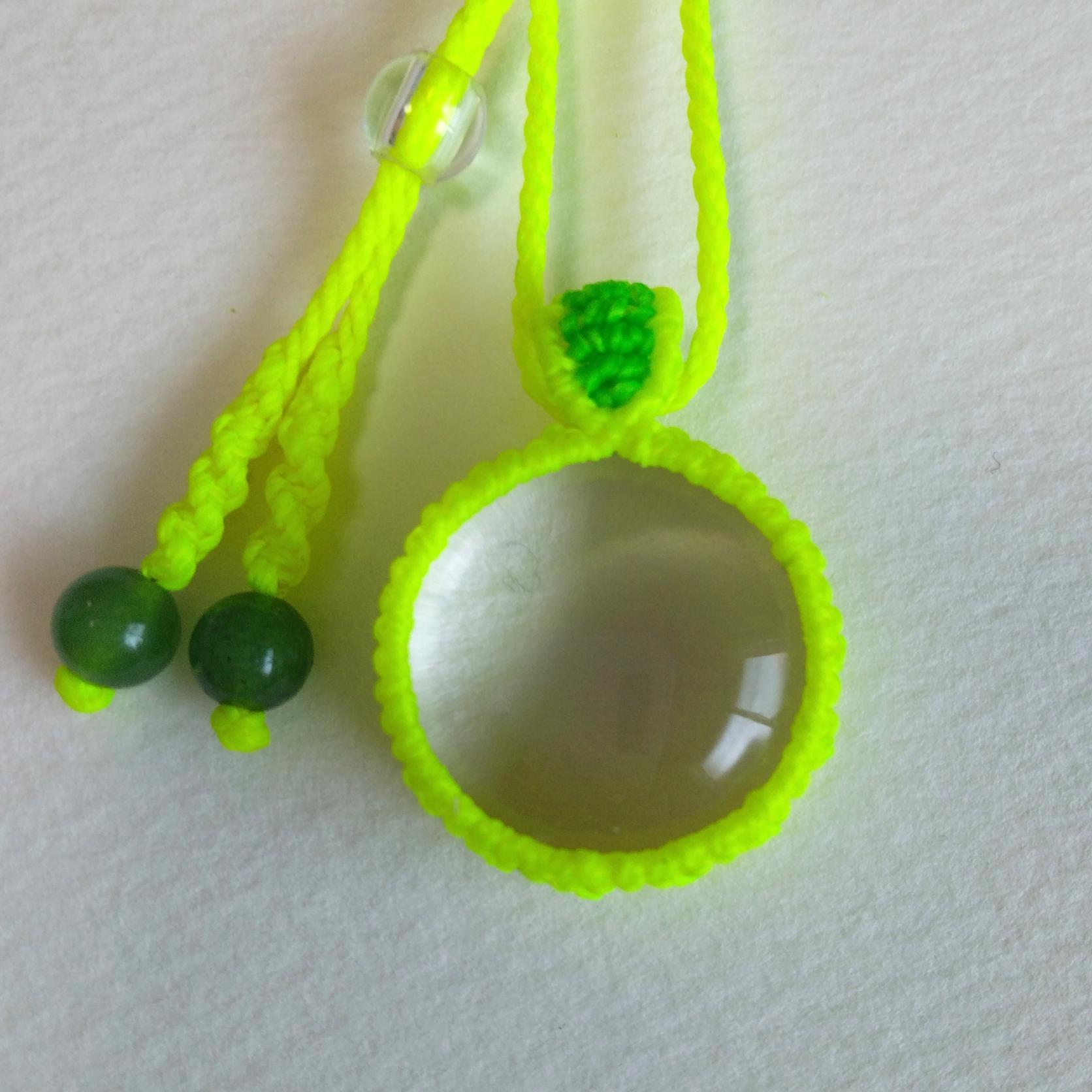 天然石ペンダント　水晶　マクラメ編み　MP89