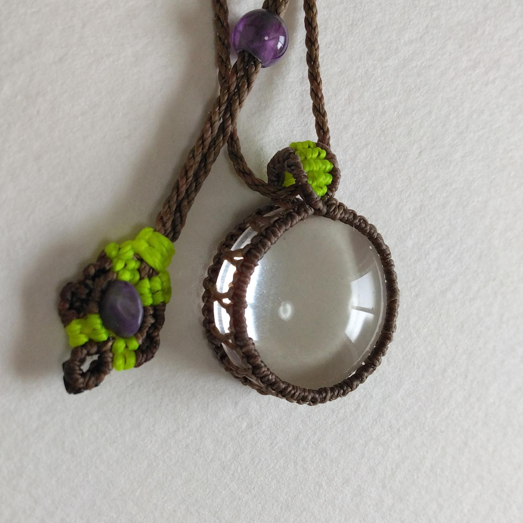 天然石ペンダント　水晶　マクラメ編み　MP90 | 2枚目