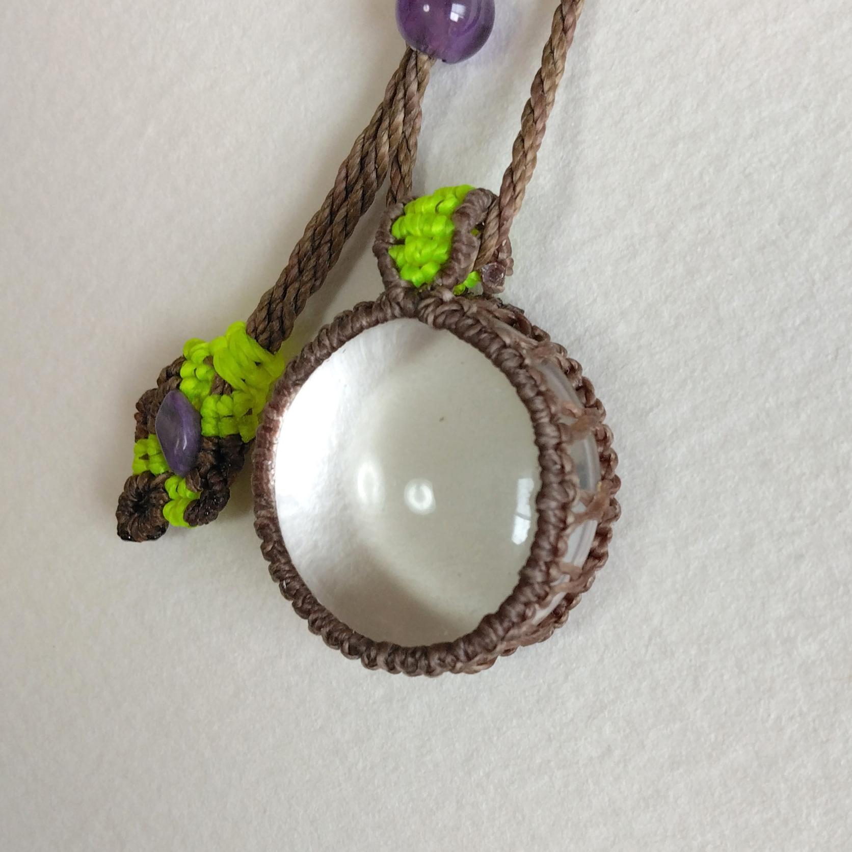 天然石ペンダント　水晶　マクラメ編み　MP90 | 4枚目