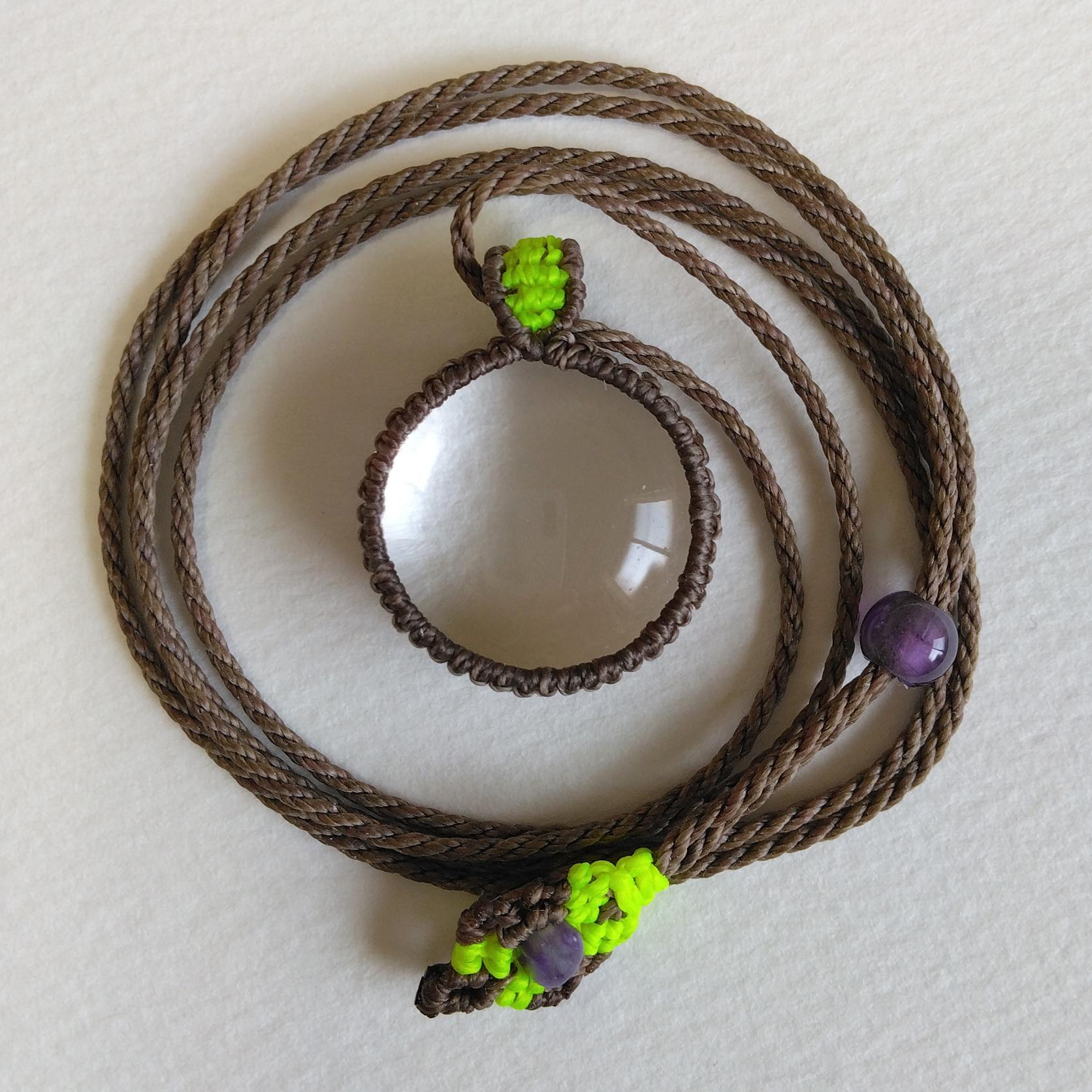 天然石ペンダント　水晶　マクラメ編み　MP90 | 5枚目