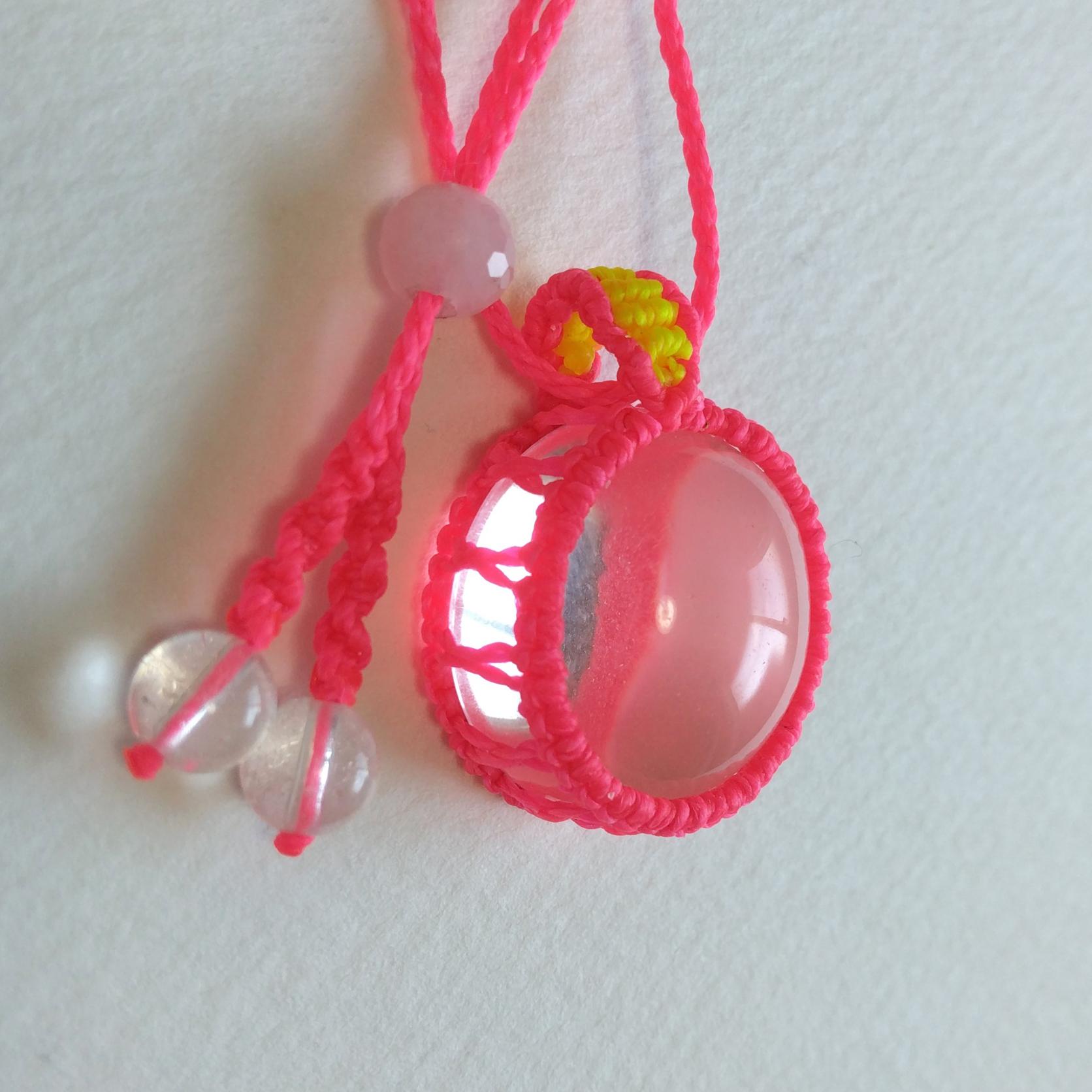 天然石ペンダント　水晶　マクラメ編み　MP92 | 2枚目