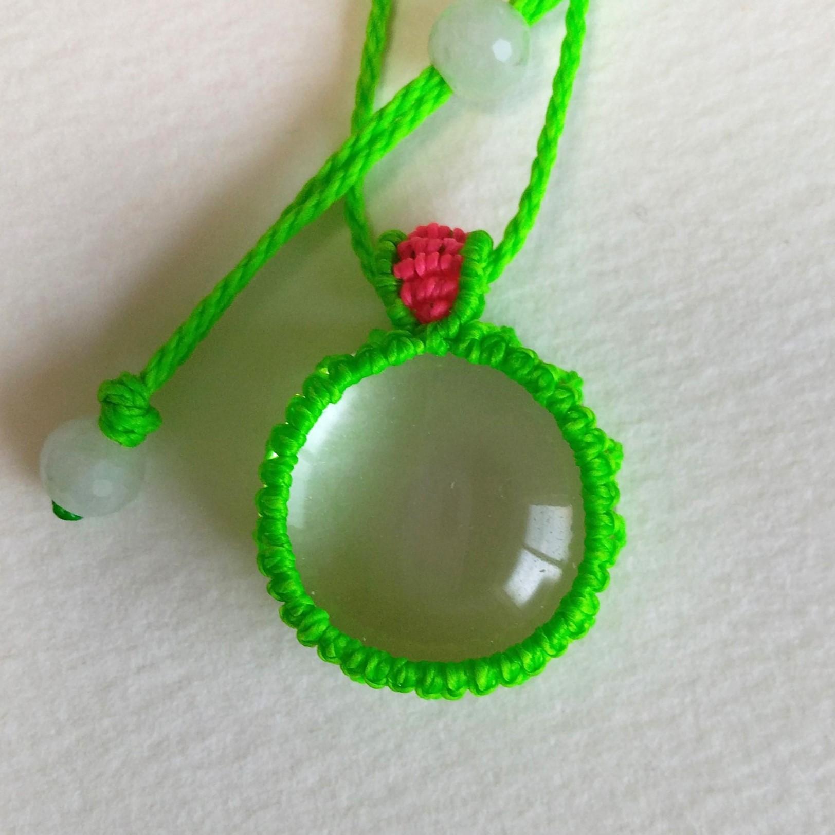 天然石ペンダント　水晶　マクラメ編み　MP91