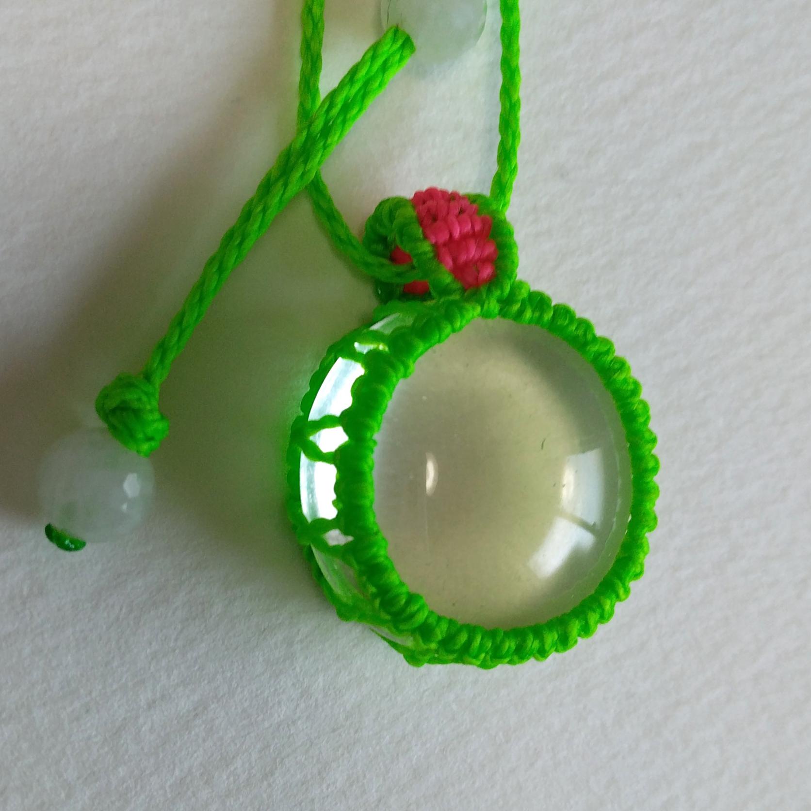 天然石ペンダント　水晶　マクラメ編み　MP91 | 2枚目