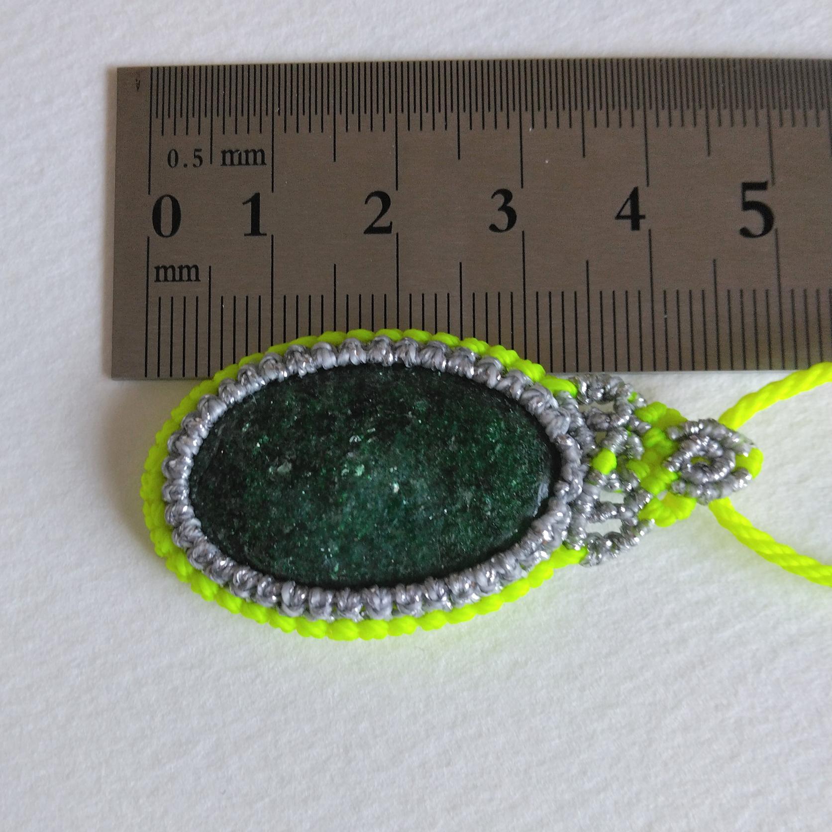 天然石ペンダント グリーンアベンチュリン マクラメ編み MP51 | 5枚目