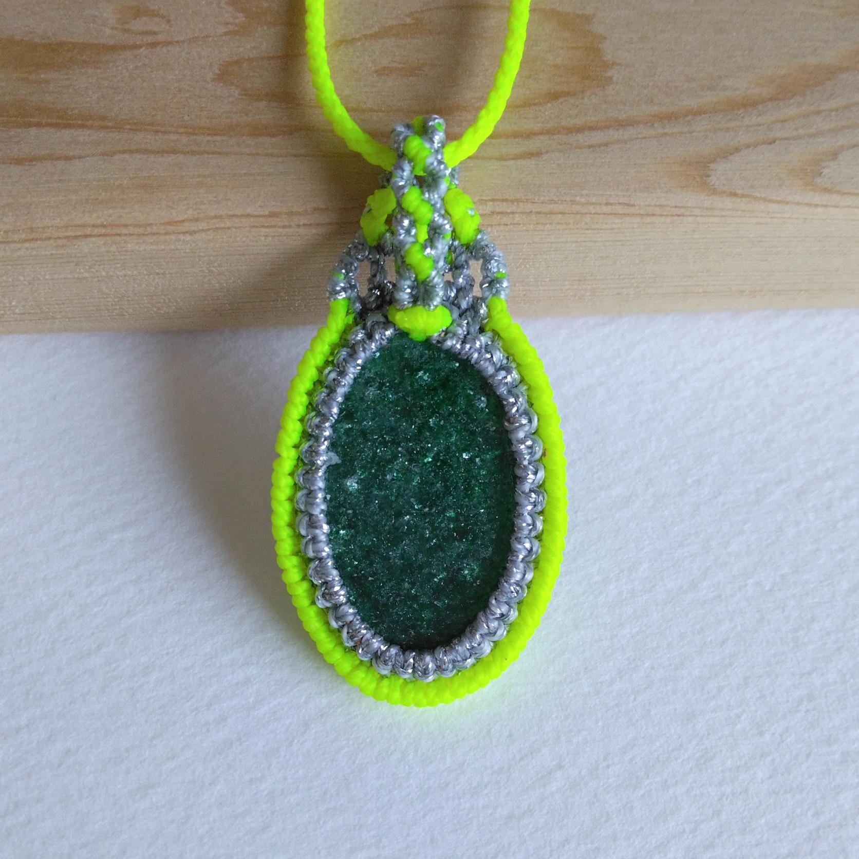 天然石ペンダント グリーンアベンチュリン マクラメ編み MP51 | 6枚目