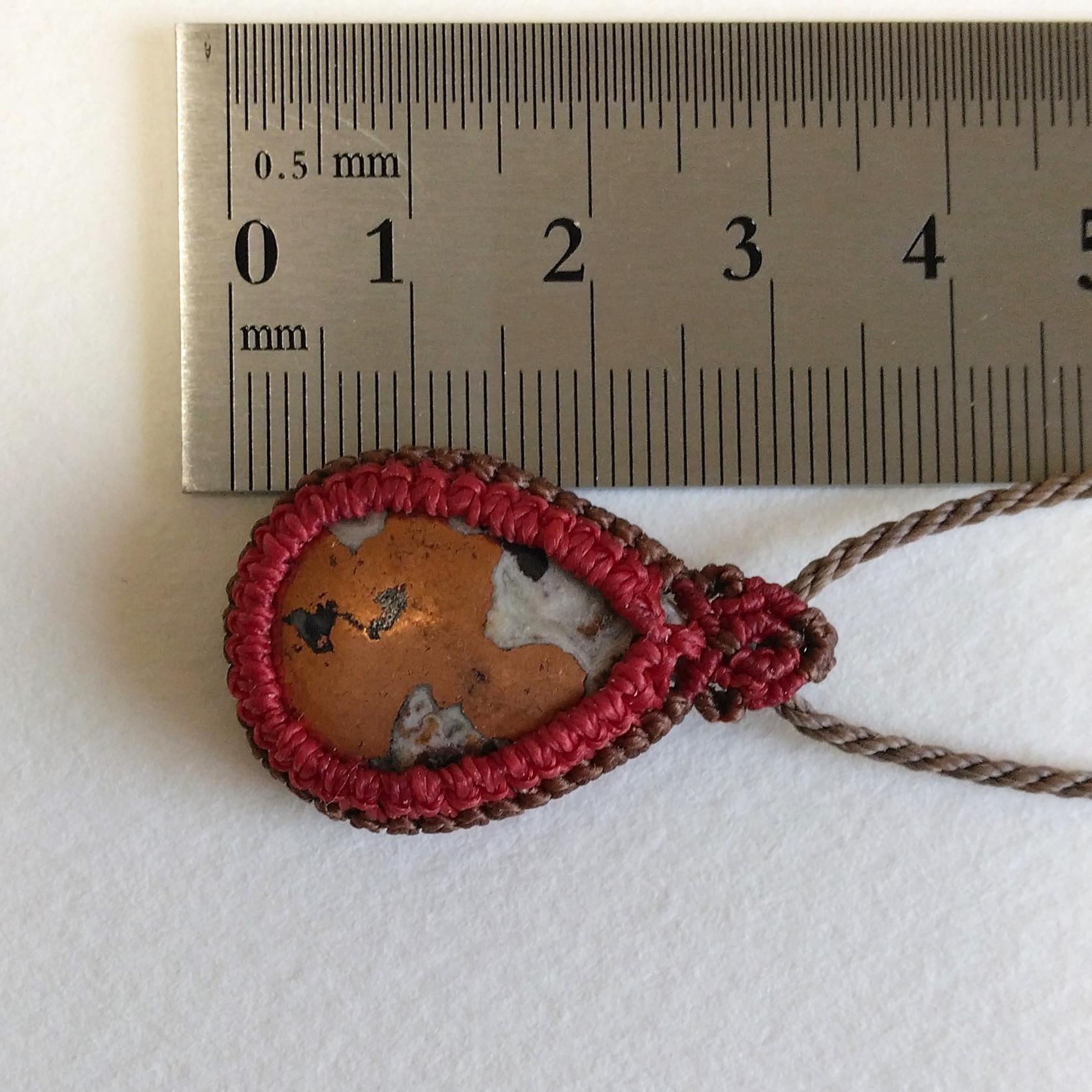 天然石ペンダント コッパードロマイト マクラメ編み MP87 | 5枚目